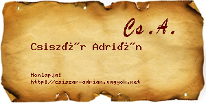 Csiszár Adrián névjegykártya