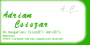 adrian csiszar business card